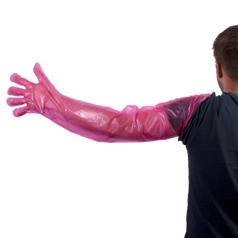 Wegwerphandschoenen Vet Roze