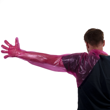 Wegwerp handschoen Schoudermodel roze