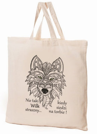 Torba bawełniana 38x42x10cm Zwierzaki - wilk