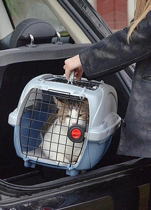 Ferplast Atlas Deluxe 20 Open - transporter z otwieranym sufitem srebrno-niebieski [73040899]