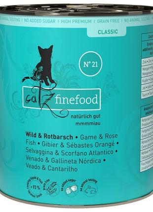 Catz Finefood Classic N.21 Dziczyzna i Karmazyn puszka 800g
