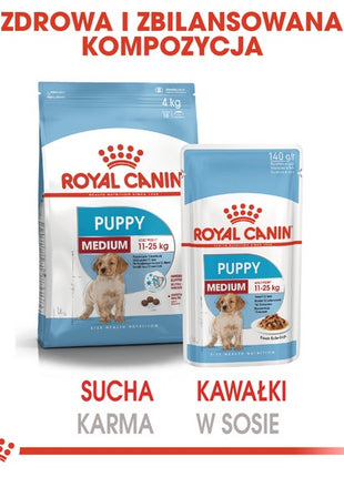 Royal Canin Medium Puppy karma mokra w sosie dla szczeniąt, od 2 do 12 miesiąca, ras średnich 140g