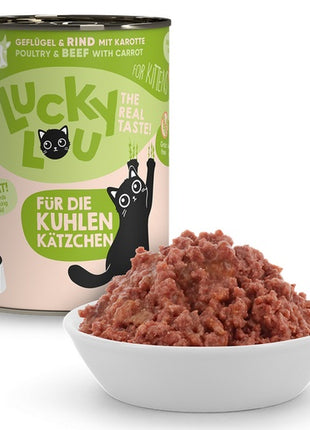 Lucky Lou Lifestage Kitten Drób i wołowina puszka 400g