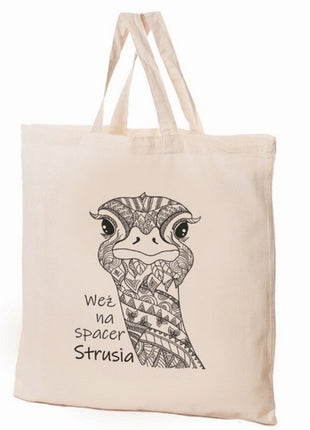 Torba bawełniana 38x42x10cm Zwierzaki - struś