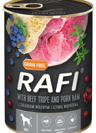 Rafi Pies Żołądki wołowe i szynka puszka 400g