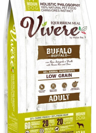 Vivere Dog Medium Adult Buffalo 3kg Karma Monobiałkowa z Bawołem
