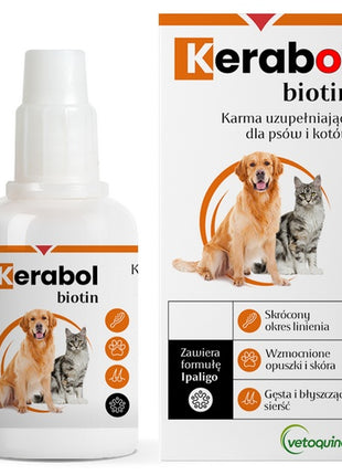 Vetoquinol Biowet Pet Line Kerabol - krople na poprawę sierści 50ml