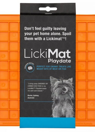 LickiMat Playdate Kwadrat miękki pomarańczowy