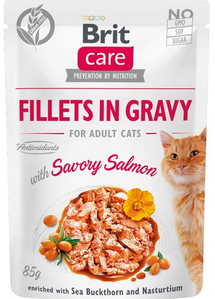 Brit Care Cat Fillets In Gravy Savory Salmon saszetka 85g