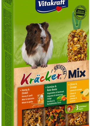 Vitakraft Kracker 3szt Świnka morska Mix - Miód/Warzywa/Cytryna 168g [25226]