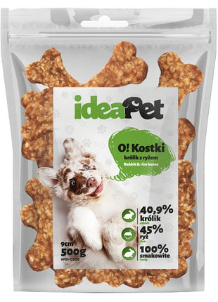 IdeaPet Kostki królik z ryżem 9cm 500g