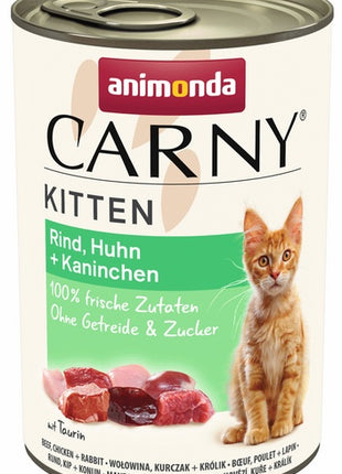 Animonda Carny Kitten Wołowina, Kurczak + Królik puszka 400g