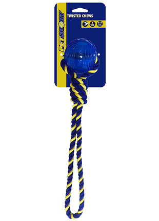 PETSPORT Baumwoll-Seil mit TPR-Ball